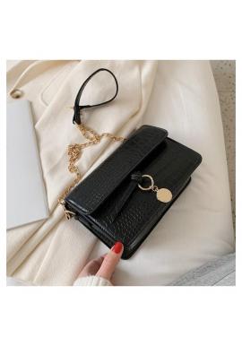 Čierna elegantná kabelka s retiazkou pre dámy