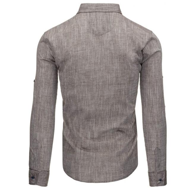 Košeľa pre pánov v sivej farbe s dlhým rukávom