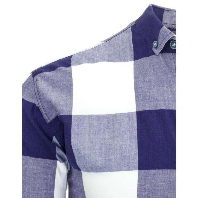 Pánska kockovaná košeľa v modro-bielej farbe