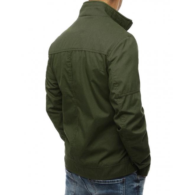 Prechodná pánska bunda zelenej farby bez kapucne