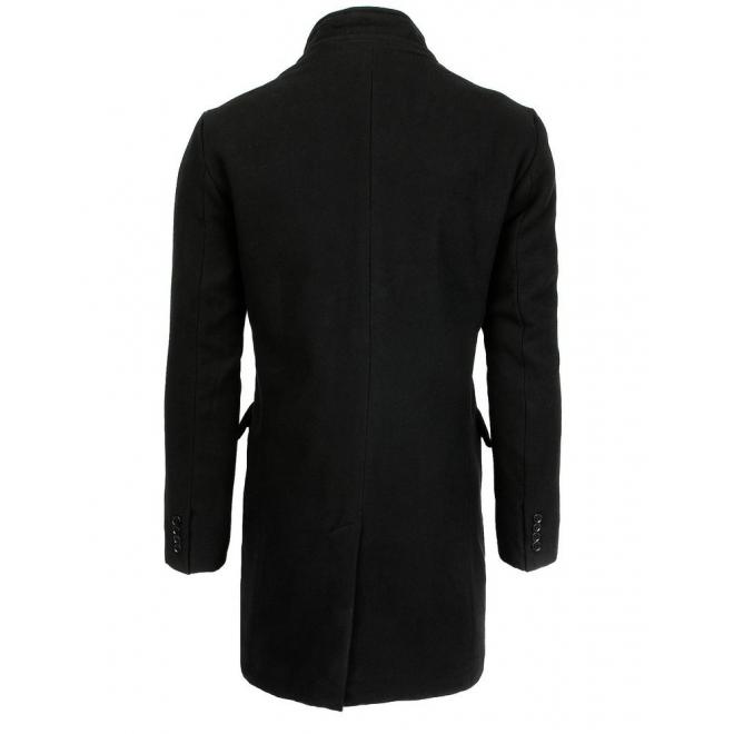 Jednoradový pánsky kabát čiernej farby na zimu