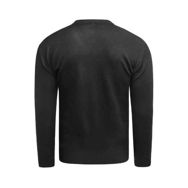 Klasický pánsky sveter čiernej farby s výstrihom do V