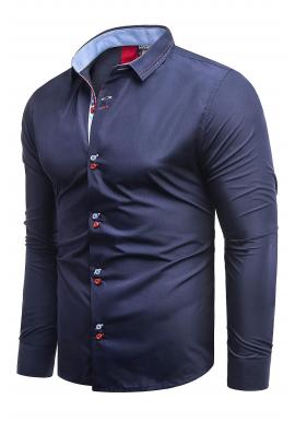 Tmavomodrá elegantná košeľa slim fit pre pánov