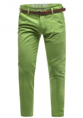 Pánske bavlnené chinos nohavice v zelenej farbe