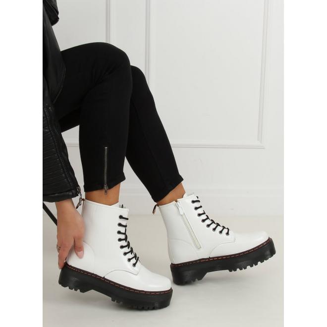Dámske štýlové topánky s vysokou podrážkou v bielej farbe
