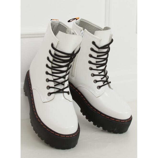 Dámske štýlové topánky s vysokou podrážkou v bielej farbe