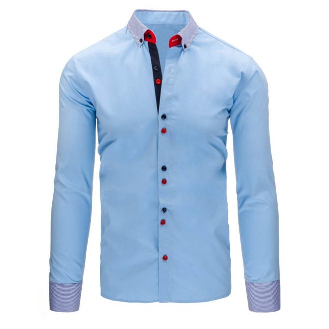 Košeľa pre pánov so vzorom v modrej farbe