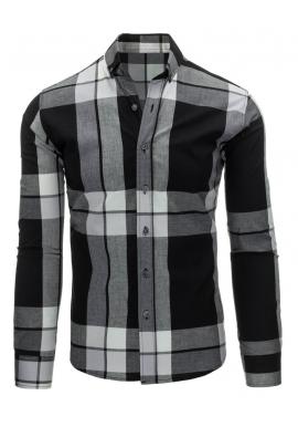 Košeľa čierno-bielej farby s károvaným motívom
