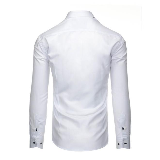 Biela elegantná košeľa pre pánov s dlhým rukávom