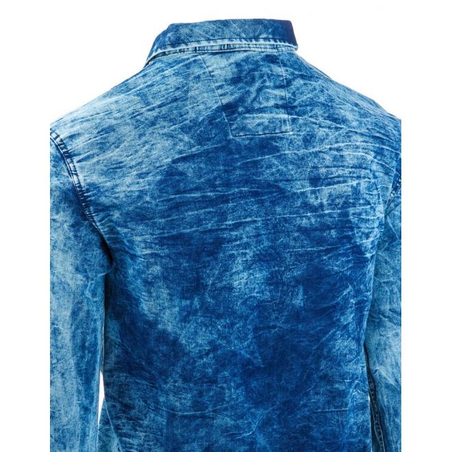 Štýlová pánska košeľa v modrej farbe
