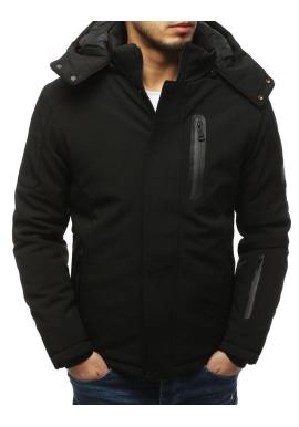 Pánska softshell bunda na zimu v čiernej farbe vo výpredaji