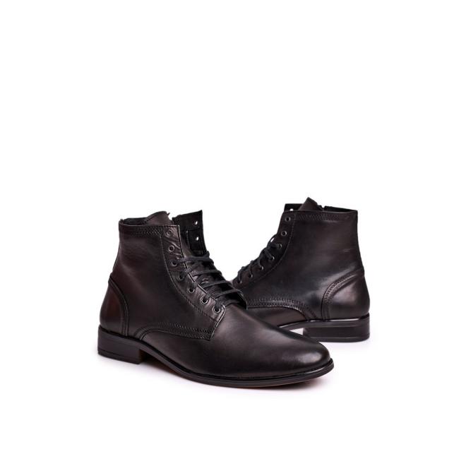 Čierne elegantné kožené topánky pre pánov