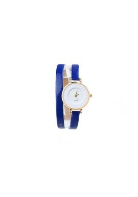 Dámske elegantné hodinky s dvojitým remienkom v modrej farbe