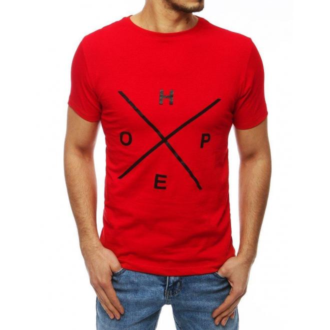 Pánske štýlové tričko s potlačou v červenej farbe