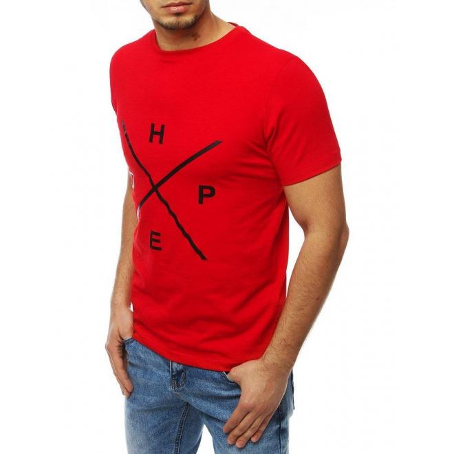 Pánske štýlové tričko s potlačou v červenej farbe