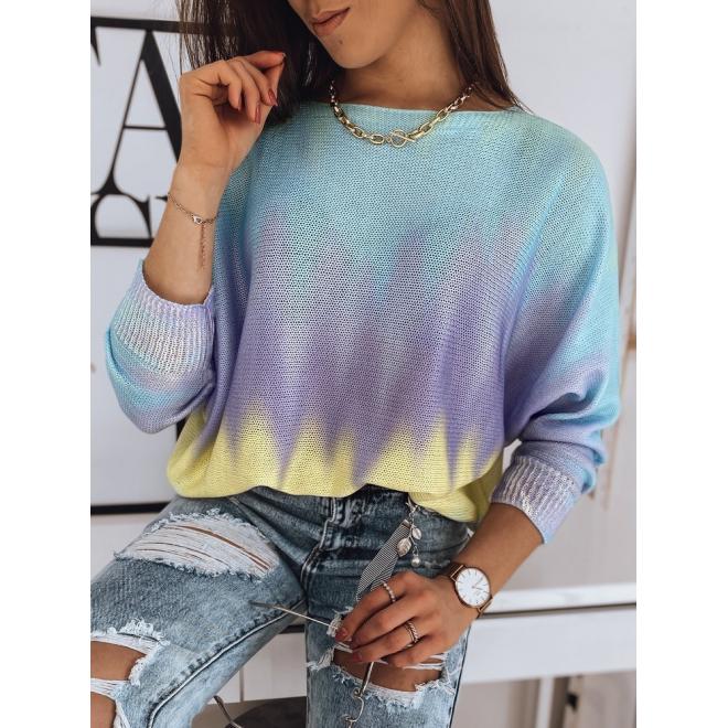 Oversize dámsky sveter s farebným motívom