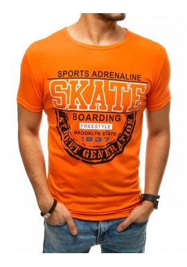 Pánske športové tričká s potlačou v oranžovej farbe
