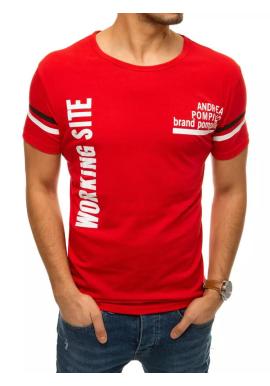 Červené športové tričko s potlačou pre pánov