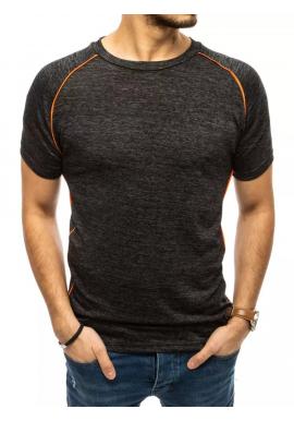 Pánske módne tričko s ozdobným prešívaním v čiernej farbe