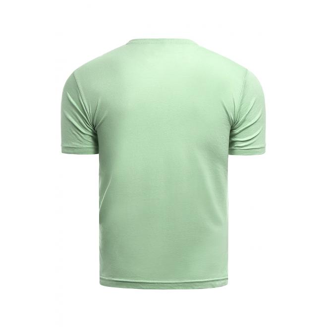 Klasické pánske tričká zelenej farby s potlačou