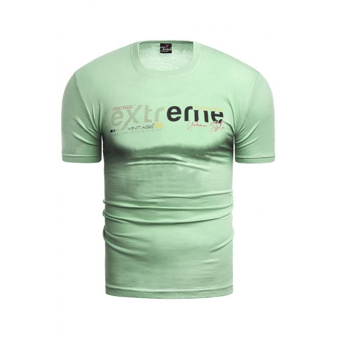Klasické pánske tričká zelenej farby s potlačou