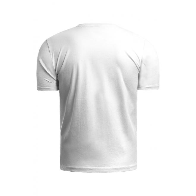 Klasické pánske tričko bielej farby s potlačou
