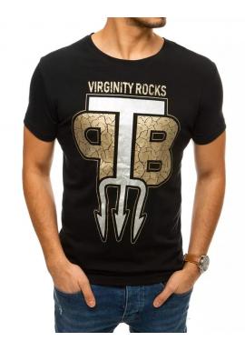 Pánske štýlové tričká s potlačou v čiernej farbe vo výpredaji