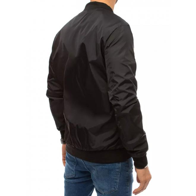 Pánska prechodná bunda s reflexnými doplnkami v čiernej farbe