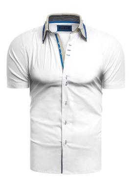 Pánska elegantná košeľa s krátkym rukávom v bielej farbe