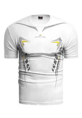 Pánske športové tričko s potlačou v bielej farbe