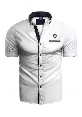 Pánska košeľa s krátkym rukávom v bielej farbe vo výpredaji