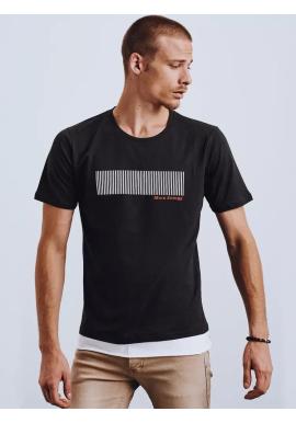 Klasické pánske tričko čiernej farby s potlačou