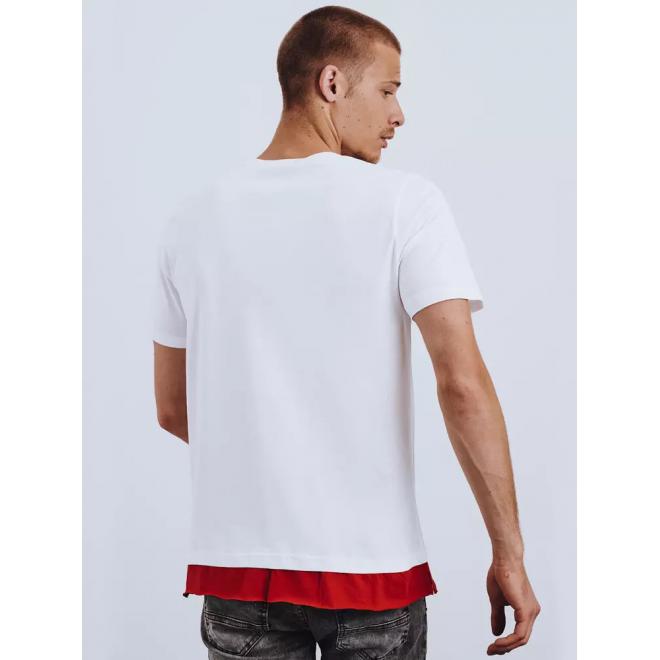 Pánske klasické tričko s potlačou v bielej farbe