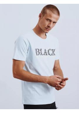 Pánske bavlnené tričko s potlačou v svetlomodrej farbe