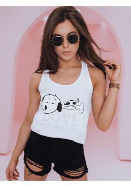 Biele módne tričko s motívom Snoopyho pre dámy