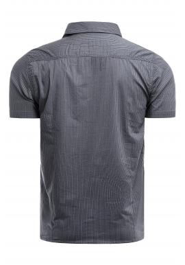 Pásikavá pánska košeľa tmavosivej farby s vreckami na hrudi