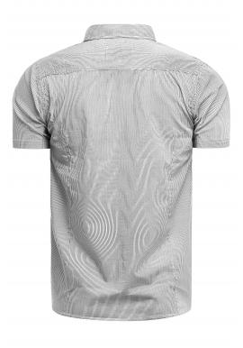 Pánska pásikavá košeľa s vreckami na hrudi v bielej farbe