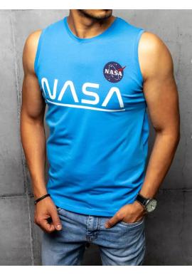 Módne pánske tričko svetlomodrej farby s potlačou NASA