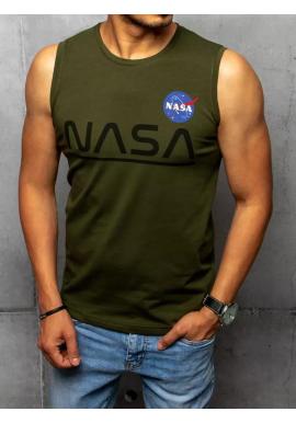 Khaki módne tričko s potlačou NASA pre pánov
