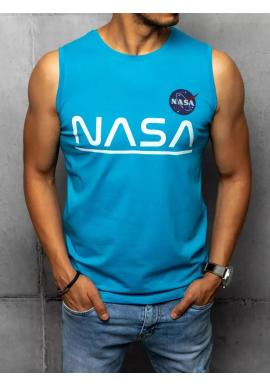 Pánske módne tričká s potlačou NASA v tyrkysovej farbe