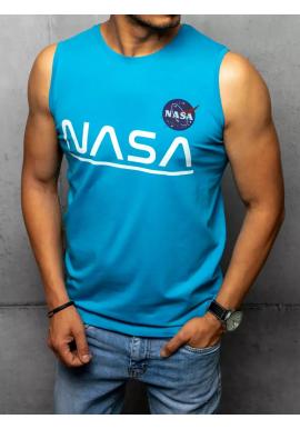 Pánske módne tričká s potlačou NASA v tyrkysovej farbe