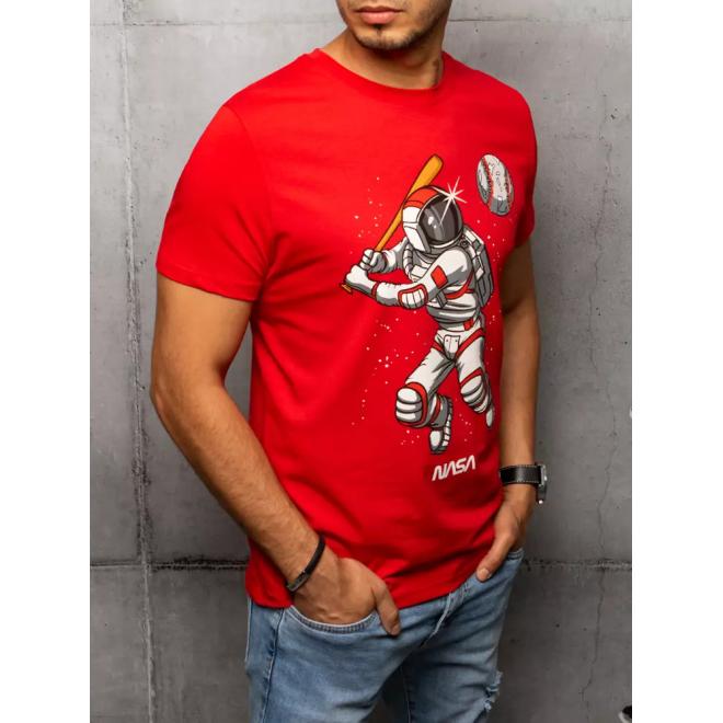 Pánske štýlové tričká s potlačou v červenej farbe
