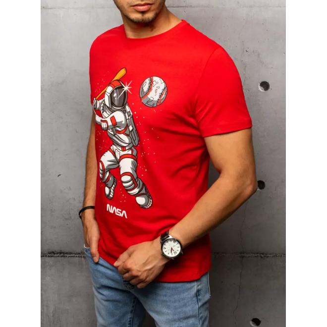 Pánske štýlové tričká s potlačou v červenej farbe
