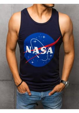 Letné pánske tričko tmavomodrej farby s potlačou NASA