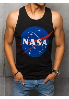 Pánske letné tričko s potlačou NASA v čiernej farbe