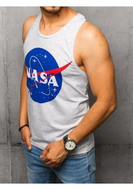 Sivé letné tričko s potlačou NASA pre pánov
