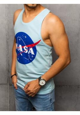 Pánske letné tričko s potlačou NASA v svetlomodrej farbe