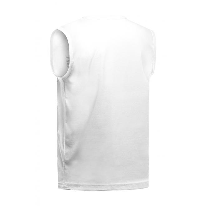 Bavlnené pánske tričko bielej farby s potlačou