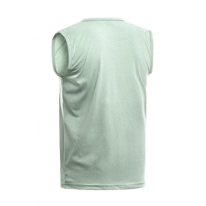 Pánske bavlnené tričko s potlačou v pistáciovej farbe