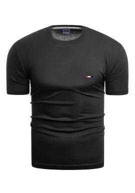 Pánske bavlnené tričko s krátkym rukávom v čiernej farbe